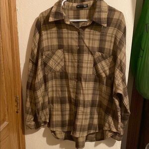 Plaid Button-Up Shirt